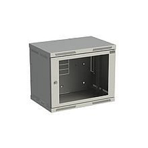 Solarix rozvaděč nástěnný SENSA 9U 400mm, dveře sklo, RAL 7035, SENSA-9U-64-11-G