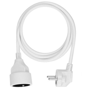 Solight prodlužovací přívod - spojka, 1 zásuvka, 1,5m, 3 x 1mm2, bílá