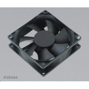 Ventilátor AKASA Paxfan čierny, 80 x 25 mm, predĺžená životnosť, veľmi tichý, klzné ložisko