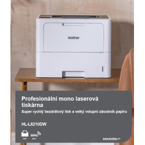 BROTHER tiskárna laserová mono HL-L6210DW - A4 50ppm 1200x1200 256MB 520listů LAN USB WIFI DUPLEX BROTHER tiskárna laserová mono HL-L6210DW - A4 50ppm 1200x1200 256MB 520listů LAN USB WIFI DUPLEX