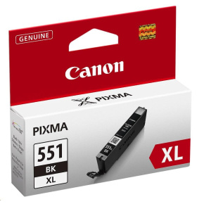 BAZAR - Canon CARTRIDGE CLI-551BK XL černá pro Pixma iP, Pixma iX, Pixma MG a Pixma MX 6850, 725x, 925, 8750 (1130 str.)