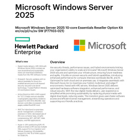 HPE Windows Server 2025 10-core Essentials Reseller Option Kit CZ (25/50user/dev en/ru/po) OEM