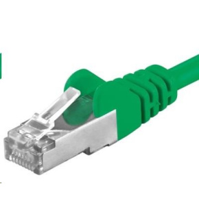 PREMIUMCORD Patch kábel CAT6a S-FTP, RJ45-RJ45, AWG 26/7 0,5m zelený