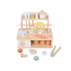 Dřevěný gril pro děti s doplňky - BBQ sada Dřevěný gril pro děti s doplňky - BBQ sada