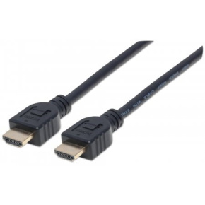 MANHATTAN Nástenný vysokorýchlostný kábel CL3 HDMI s Ethernetom, HEC, ARC, 3D, 4K, tienený, 3 m, čierny