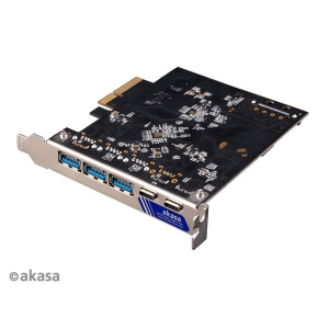 Sieťová karta AKASA USB 3.2 Karta HOST, 10Gbps USB 3.2 Hostiteľská karta typu C a typu A na PCIe 2. generácie