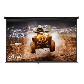 Nástěnné projekční plátno AVELI, 265x149cm (16:9) 120", černý tubus
