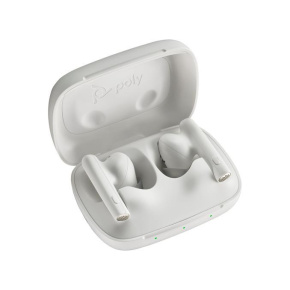 Poly Voyager Free 60 bluetooth headset, BT700 USB-C adaptér, nabíjecí pouzdro, bílá