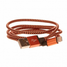 CELLFISH pletený datový kabel z nylonového vlákna, Lightning, 1 m, oranžová