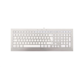 CHERRY klávesnice STRAIT 3.0, USB, EU, stříbrno-bílá