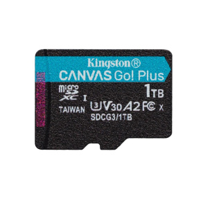 Kingston MicroSDXC karta 1TB Canvas Go! Plus, R:170/W:90MB/s, Class 10, UHS-I, U3, V30, A2