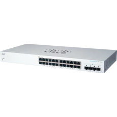 Prepínač Cisco CBS220-24T-4G, 24xGbE RJ45, 4xSFP, bez ventilátora - REFRESH