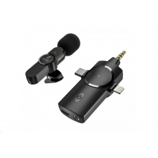 Viking bezdrátový mikrofon s klipem M360, konektor USB-C / Lightning / 3,5 mm jack