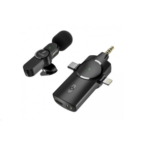 Bezdrôtový mikrofón Viking s klipom M360, USB-C / Lightning / 3,5 mm jack