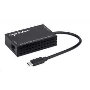 MANHATTAN Prevodník USB-C na SFP, prevodník optických vlákien, USB 3.2 Gen 1, čierna