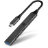 CONNECT IT USB-C hub, (1xUSB-A 3.0, 3xUSB-A 2.0), externí, antracitová