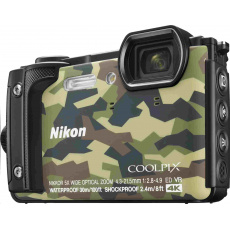 NIKON kompakt Coolpix W300, 16MPix, 5x zoom - camouflage + 2v1 plovoucí popruh