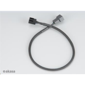 Predlžovací kábel AKASA k ventilátoru PWM, 30cm (4pin pre ventilátory PWM, 3pin), 4ks v balení