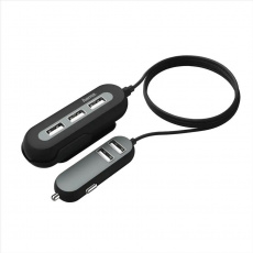 Nabíjačka Hama USB do vozidla 2+3, AutoDetect, 10 A, 2 m