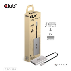 Club3D Video hub Thunderbolt 3 na 2x DP, Dual 4K60Hz nebo Single 8K60Hz/4K120Hz Club3D Video hub Thunderbolt 3 na 2x DP, Dual 4K60Hz nebo Single 8K60Hz/4K120Hz