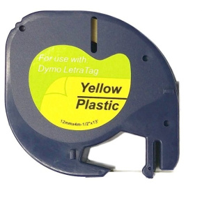 Páska Xerox kompatibilná s DYMO 59423, 12 mm x 4 m, čierna tlač / žltý podklad, LetraTag, plast - ALLPRINT