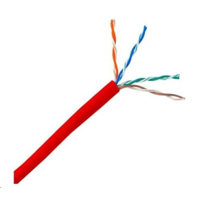 UTP kabel PlanetElite, Cat5E, licna(lanko), PVC, červená, 305m