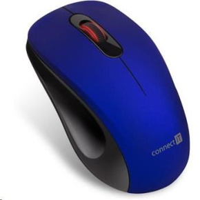 CONNECT IT "MUTE" bezdrôtová optická tichá myš, USB, (+ 1x AA batéria zdarma), modrá
