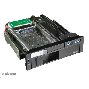 AKASA HDD box Lokstor M51, 3.5" a 2.5" pevný disk SATA do 5.25" vnútorná pozícia, USB 3.0, čierna